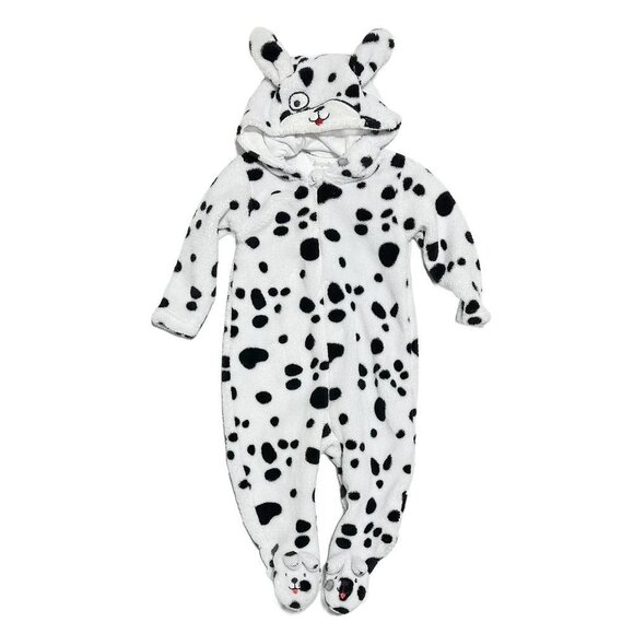Snugabye Infant Fleece Dalmatian Puppy Footed PAJamas with Hood - Picture 1 of 4